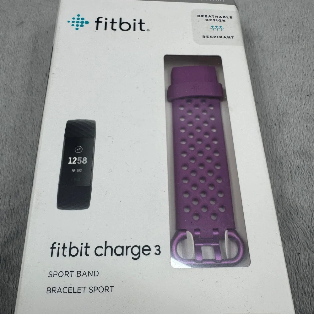 Fitbit Charge 3 Sport Band Purple S/P Breathable Design Tracker Not‎ Included